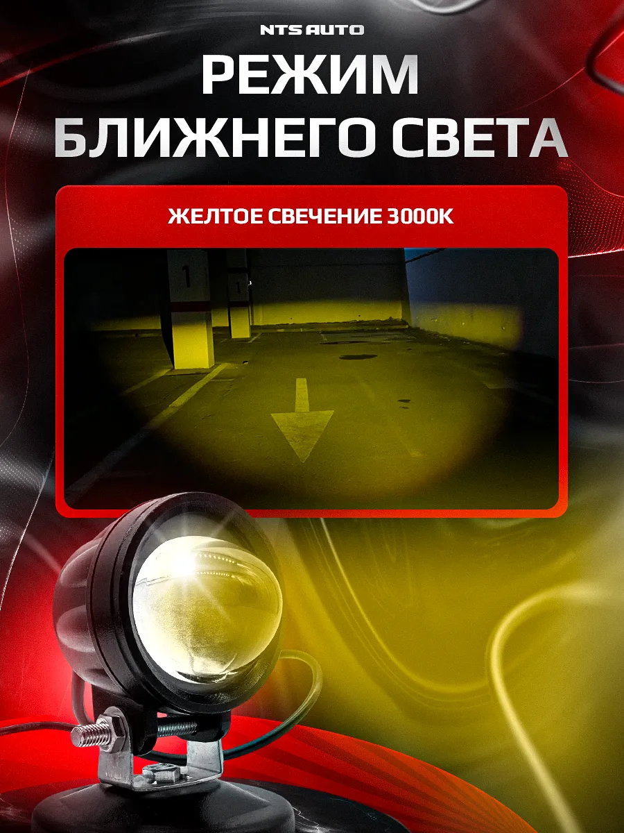 Фара диодная с СТГ P53-W