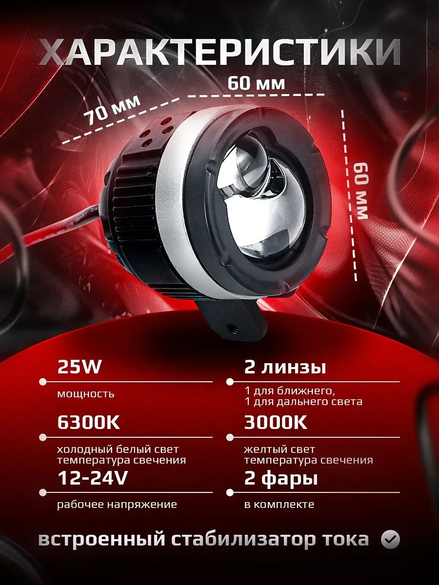 Фара диодная с СТГ DH-P49